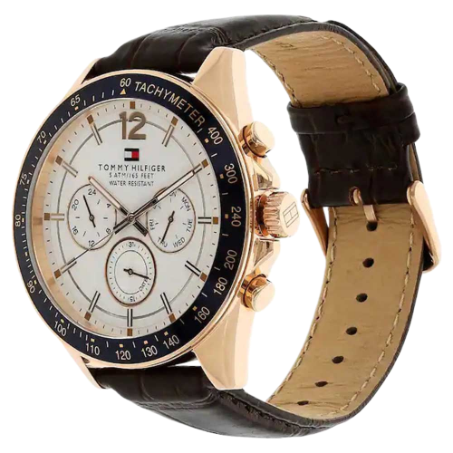 Tommy Hilfiger Luke Quartz White Dial Brown