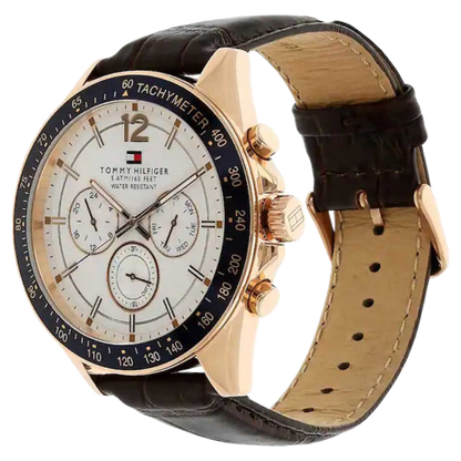 Tommy Hilfiger Luke Quartz White Dial Brown