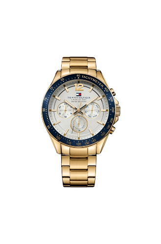 Tommy Hilfiger Luke Chronograph White Dial Gold Steel Strap