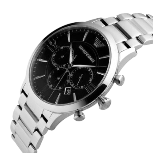 Emporio Armani Giovanni Chronograph Black Dial