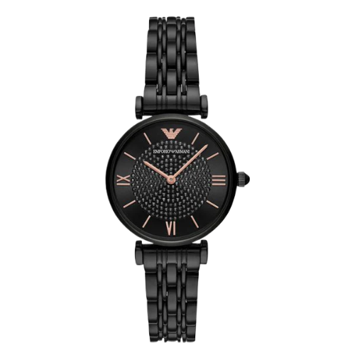 Emporio Armani Gianni T Bar All Black Diamond Dial