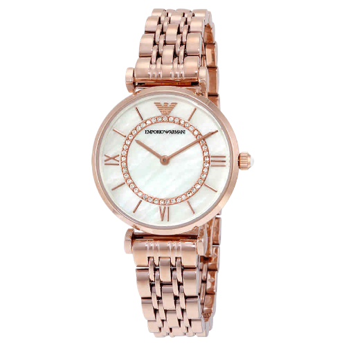 Emporio Armani Gianni T Bar Mother of Pearl Rose Gold