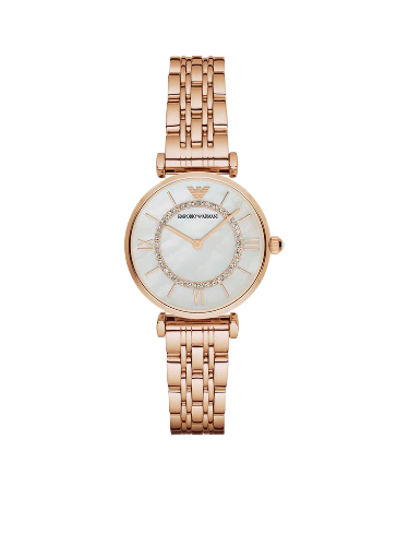 Emporio Armani Gianni T Bar Mother of Pearl Rose Gold