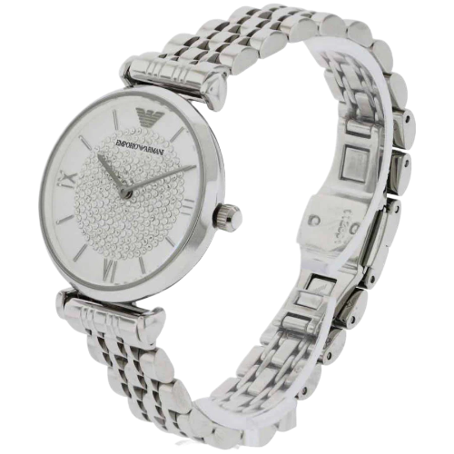 Emporio Armani Gianni T Bar White Crystal Pave Dial