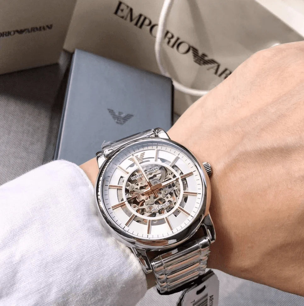 Emporio Armani Meccanico Skeleton Silver