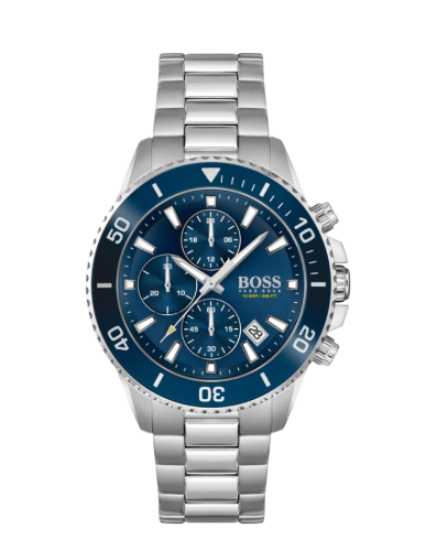 Hugo Boss Admiral Blue Dial Silver Steel Strap