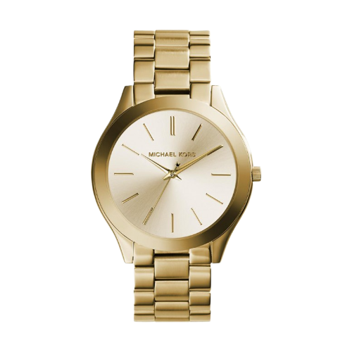 Michael Kors Slim Runway Gold Watch with Gold