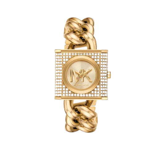 Michael Kors Chain Lock Pave Gold Dial Gold