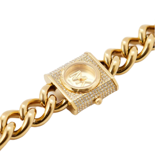 Michael Kors Chain Lock Pave Gold Dial Gold