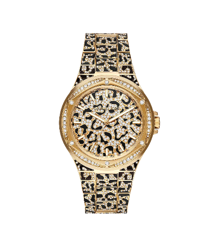 Michael Kors Lennox Three Point Crystals Gold Dial
