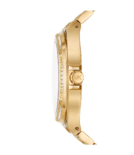 Michael Kors Lennox Three Point Crystals Gold Dial