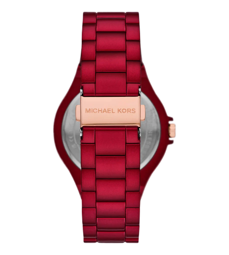 Michael Kors Lennox Analog Red Crystals Red Dial Steel Bracelet